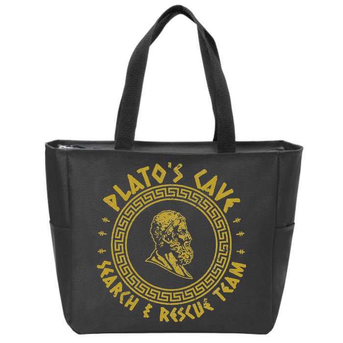Platos Cave Search And Rescue Teams Funny Philosophy Zip Tote Bag