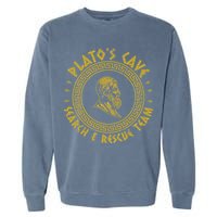 Platos Cave Search And Rescue Teams Funny Philosophy Garment-Dyed Sweatshirt