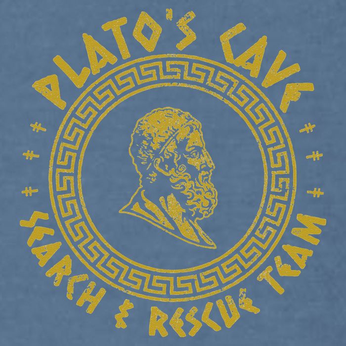 Platos Cave Search And Rescue Teams Funny Philosophy Garment-Dyed Sweatshirt