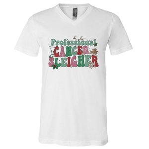 Professional Cancer Sleigher Christmas Holiday Season V-Neck T-Shirt