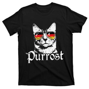 Purrost Cat Sunglasses German Flag Germany Prost Oktoberfest T-Shirt