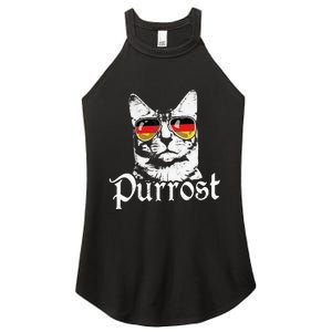 Purrost Cat Sunglasses German Flag Germany Prost Oktoberfest Women's Perfect Tri Rocker Tank