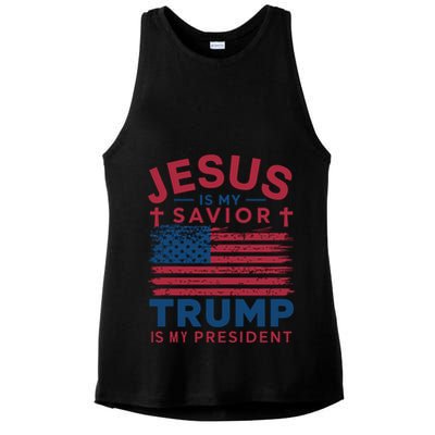 Patriotic Christian Support Graphic Ladies PosiCharge Tri-Blend Wicking Tank