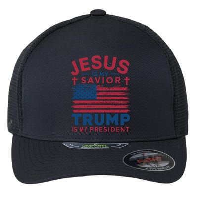Patriotic Christian Support Graphic Flexfit Unipanel Trucker Cap