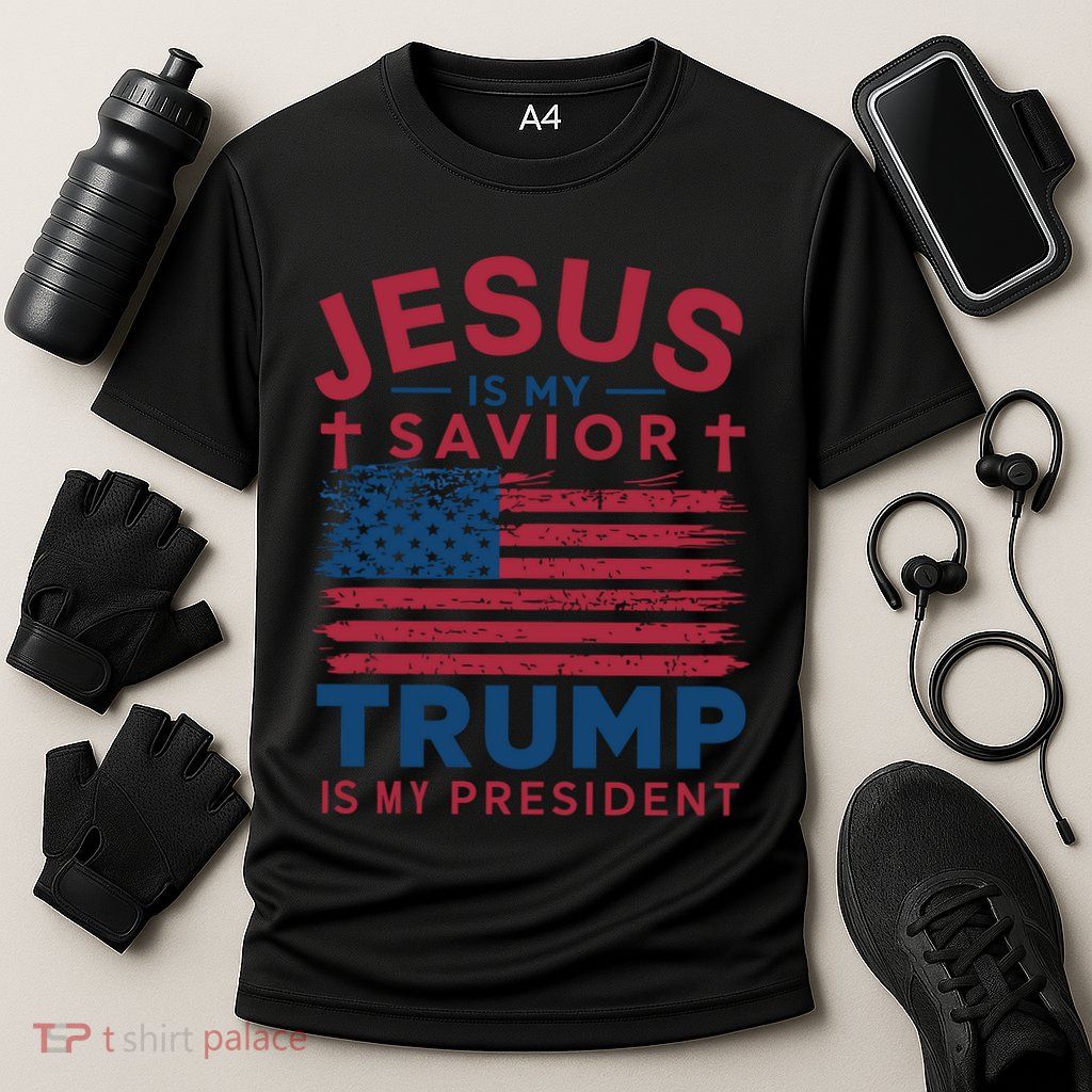 Patriotic Christian Support Graphic Performance Shirt