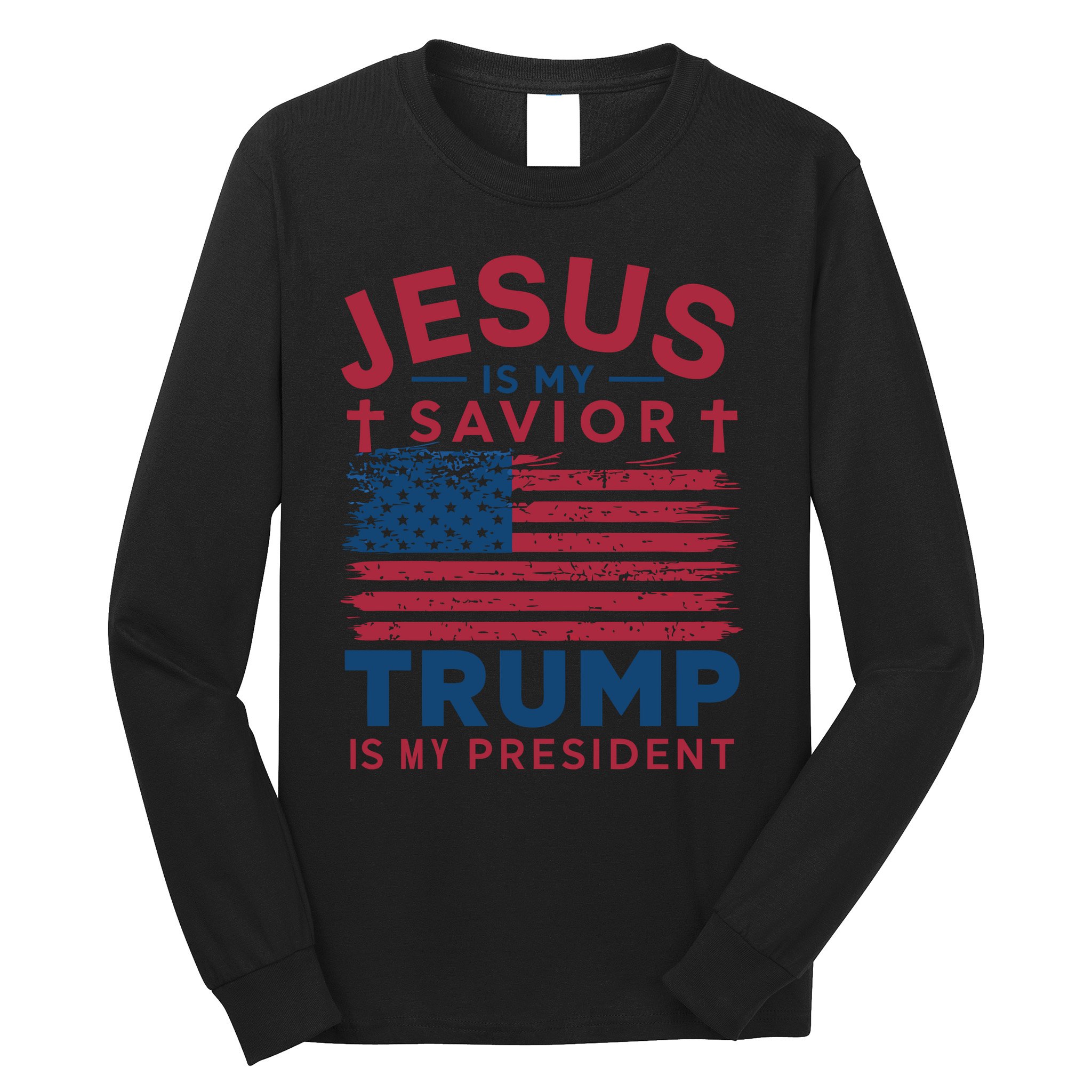 Patriotic Christian Support Graphic Long Sleeve Shirt