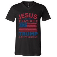 Patriotic Christian Support Graphic V-Neck T-Shirt