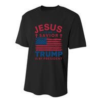 Patriotic Christian Support Graphic Youth Performance Sprint T-Shirt