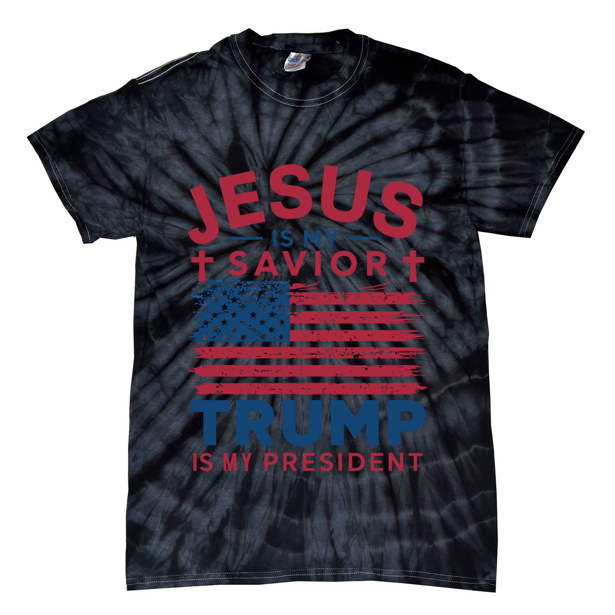 Patriotic Christian Support Graphic Tie-Dye T-Shirt