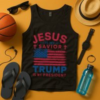 Patriotic Christian Support Graphic Tank Top