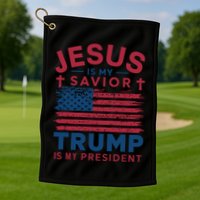 Patriotic Christian Support Graphic Golf Towel