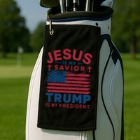Patriotic Christian Support Graphic Golf Towel