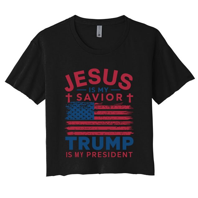 Patriotic Christian Support Graphic Crop Top