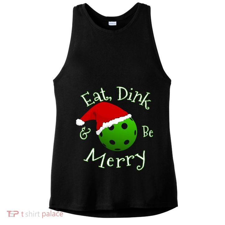 Pickleball Christmas Saying Gift Ladies PosiCharge Tri-Blend Wicking Tank