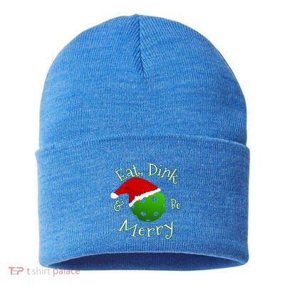 Pickleball Christmas Saying Gift Sustainable Knit Beanie