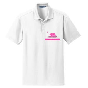 Pink California State CA Flag Breast Cancer Awareness Month  Dry Zone Grid Polo