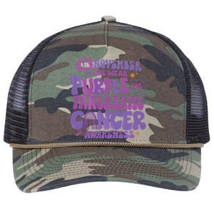 Pancreatic Cancer Support In November We Wear Purple Retro Rope Trucker Hat Cap