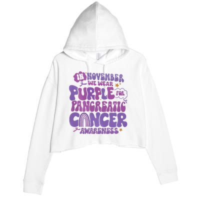 Pancreatic Cancer Support In November We Wear Purple Crop Fleece Hoodie