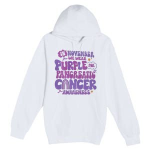 Pancreatic Cancer Support In November We Wear Purple Premium Pullover Hoodie