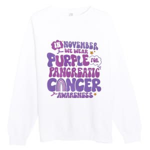 Pancreatic Cancer Support In November We Wear Purple Premium Crewneck Sweatshirt