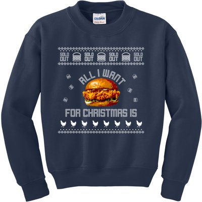 Popeyes Chicken Sandwich Funny Ugly Christmas Sweaters Kids Sweatshirt