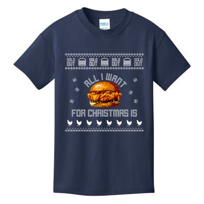 Popeyes Chicken Sandwich Funny Ugly Christmas Sweaters Kids T-Shirt