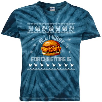 Popeyes Chicken Sandwich Funny Ugly Christmas Sweaters Kids Tie-Dye T-Shirt