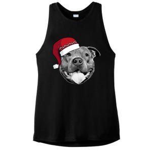 Pitbull Christmas Santa Dog Xmas Cute Pit Bull Lover Funny Gift Great Gift Ladies PosiCharge Tri-Blend Wicking Tank