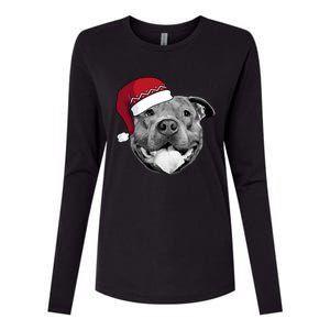 Pitbull Christmas Santa Dog Xmas Cute Pit Bull Lover Funny Gift Great Gift Womens Cotton Relaxed Long Sleeve T-Shirt