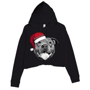 Pitbull Christmas Santa Dog Xmas Cute Pit Bull Lover Funny Gift Great Gift Crop Fleece Hoodie