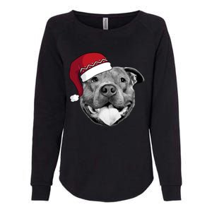 Pitbull Christmas Santa Dog Xmas Cute Pit Bull Lover Funny Gift Great Gift Womens California Wash Sweatshirt