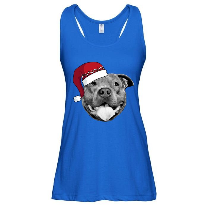 Pitbull Christmas Santa Dog Xmas Cute Pit Bull Lover Funny Gift Great Gift Ladies Essential Flowy Tank