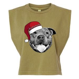 Pitbull Christmas Santa Dog Xmas Cute Pit Bull Lover Funny Gift Great Gift Garment-Dyed Women's Muscle Tee