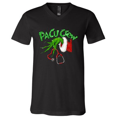 Pacu Crew Stethoscope Christmas Xmas Nurse Nursing Pajamas V-Neck T-Shirt