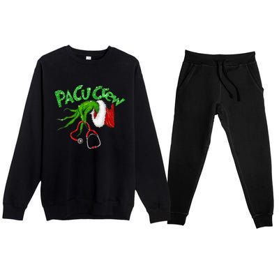 Pacu Crew Stethoscope Christmas Xmas Nurse Nursing Pajamas Premium Crewneck Sweatsuit Set