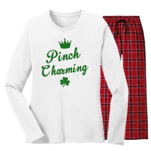 Pinch Charming St Patricks Day Women's Long Sleeve Flannel Pajama Set 