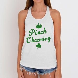 Pinch Charming St Patricks Day Women's Knotted Racerback Tank