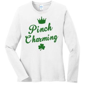 Pinch Charming St Patricks Day Ladies Long Sleeve Shirt