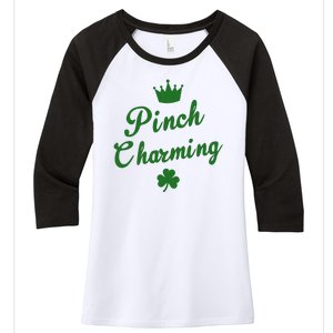 Pinch Charming St Patricks Day Women's Tri-Blend 3/4-Sleeve Raglan Shirt