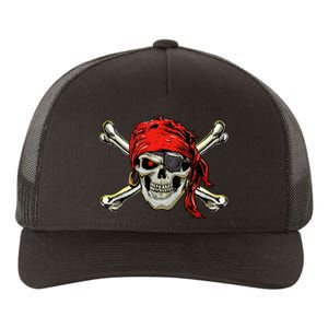 Pirate Costume Skull And Crossbones Jolly Roger Pirate Yupoong Adult 5-Panel Trucker Hat