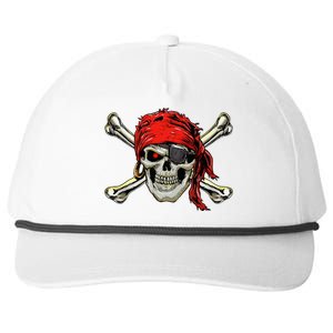 Pirate Costume Skull And Crossbones Jolly Roger Pirate Snapback Five-Panel Rope Hat