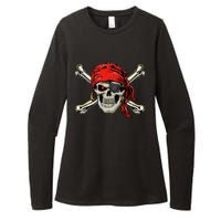 Pirate Costume Skull And Crossbones Jolly Roger Pirate Womens CVC Long Sleeve Shirt