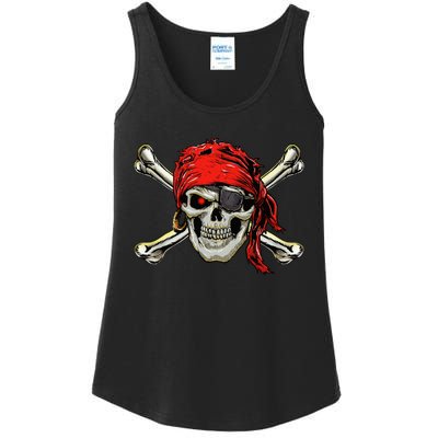 Pirate Costume Skull And Crossbones Jolly Roger Pirate Ladies Essential Tank