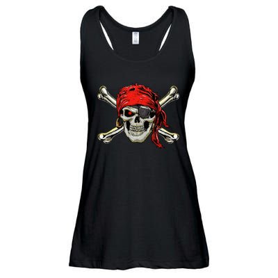 Pirate Costume Skull And Crossbones Jolly Roger Pirate Ladies Essential Flowy Tank