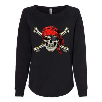 Pirate Costume Skull And Crossbones Jolly Roger Pirate Womens California Wash Sweatshirt