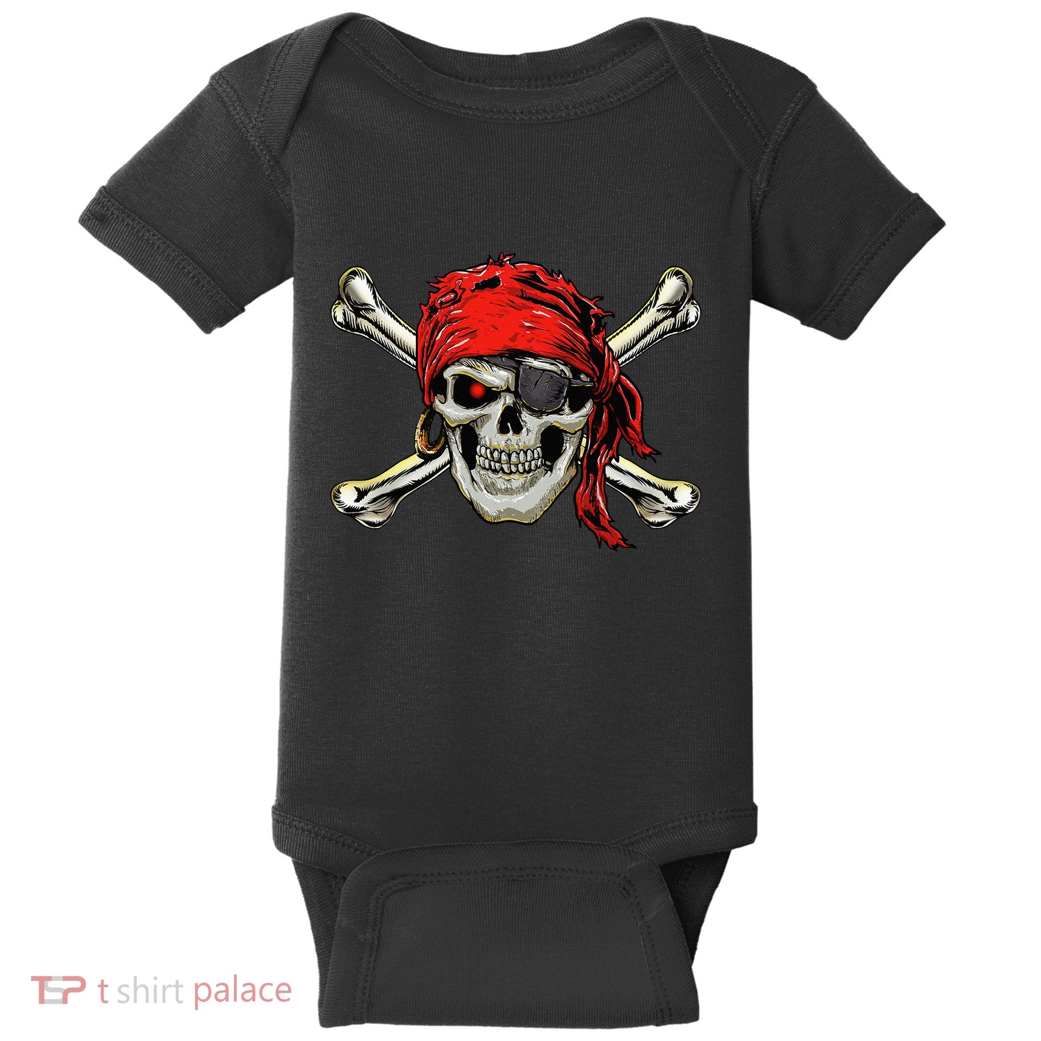 Pirate Costume Skull And Crossbones Jolly Roger Pirate Baby Bodysuit