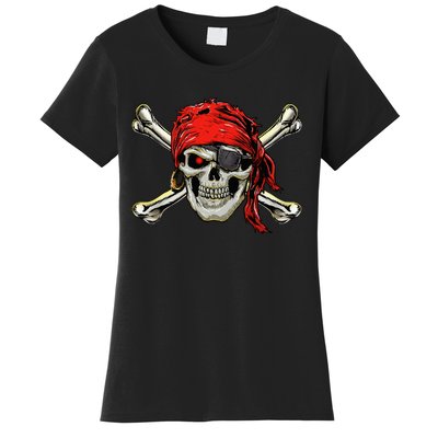 Pirate Costume Skull And Crossbones Jolly Roger Pirate Women's T-Shirt