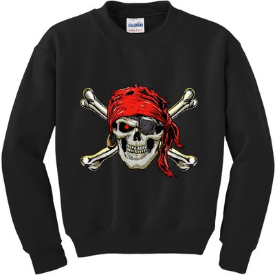 Pirate Costume Skull And Crossbones Jolly Roger Pirate Kids Sweatshirt