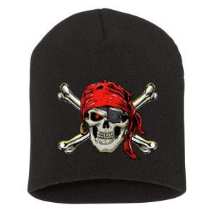 Pirate Costume Skull And Crossbones Jolly Roger Pirate Short Acrylic Beanie