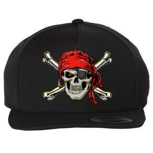 Pirate Costume Skull And Crossbones Jolly Roger Pirate Wool Snapback Cap